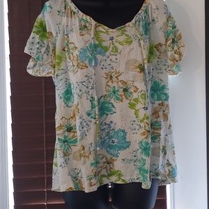 Plus Size Crepe Peasant Blouse